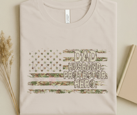 Camo Dad Husband Protector Hero