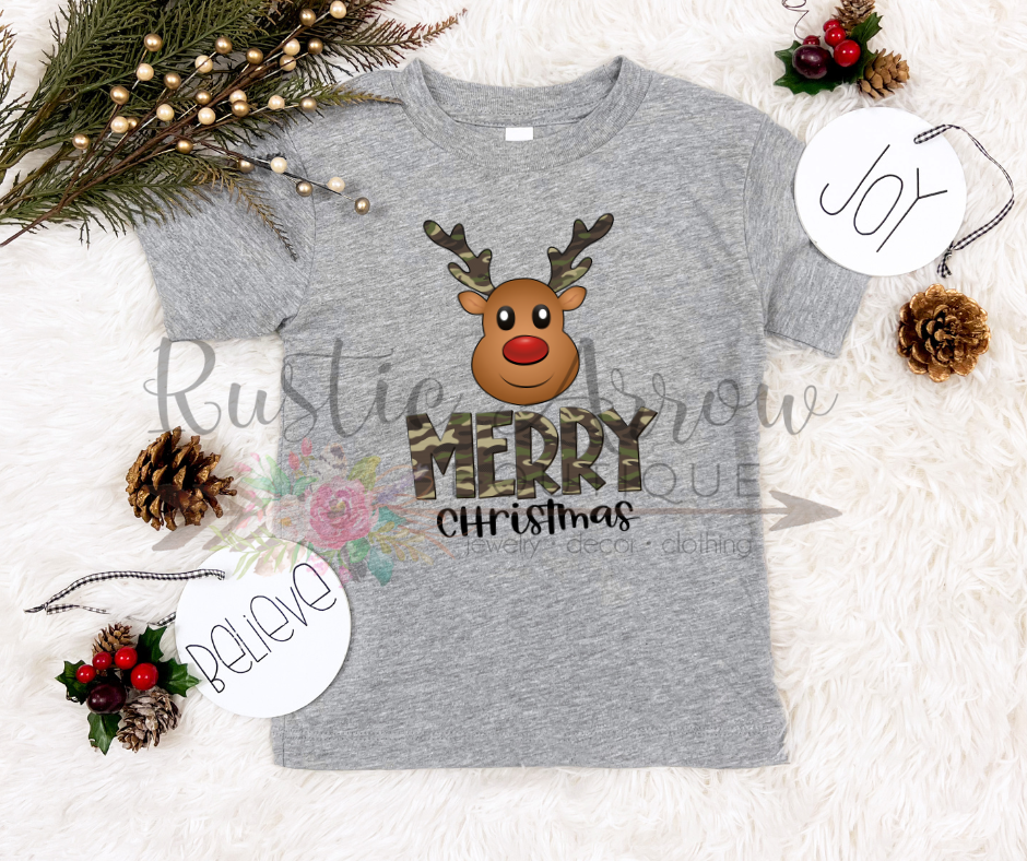 Camo Merry Christmas Reindeer
