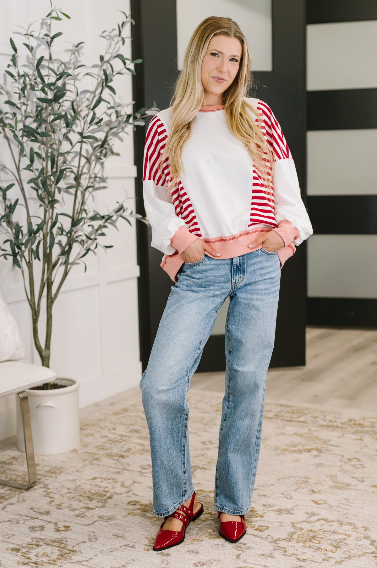 Candy Stripes & Chill Sweatshirt