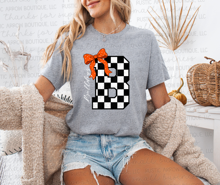 Bulldogs B Checkered with Bow