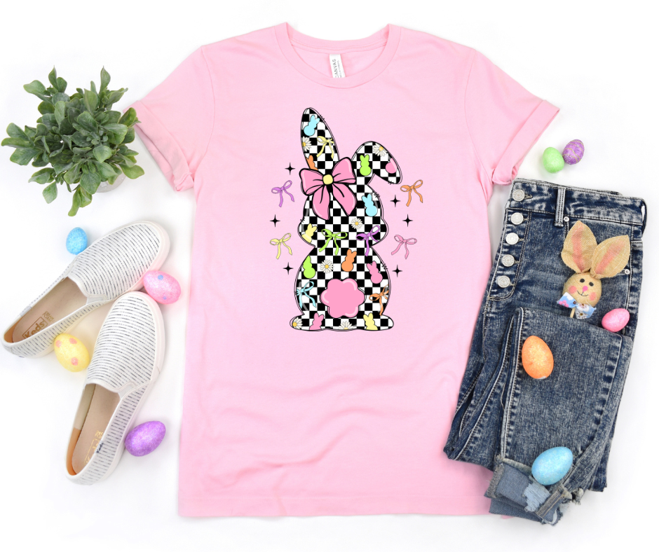 Checkered Bunny with Bows