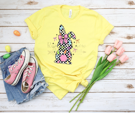 Checkered Bunny with Bows