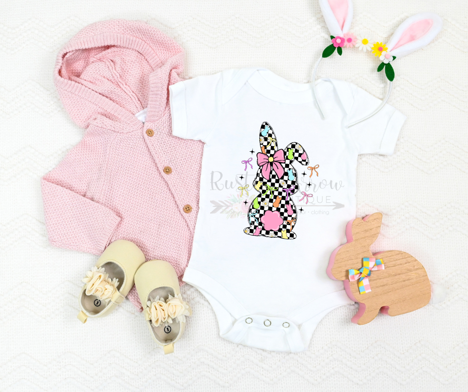 Checkered Bunny with Bows