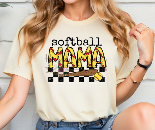 Checkered Softball Mama