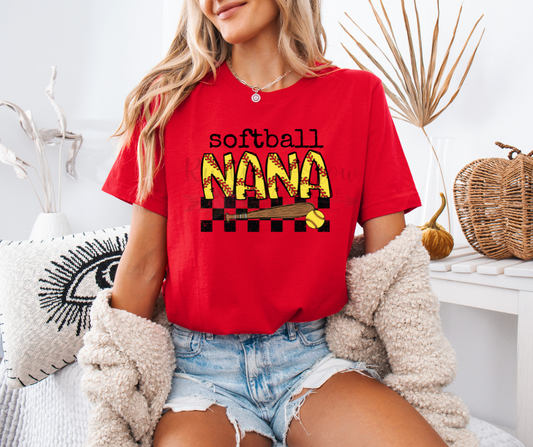 Checkered Softball Nana