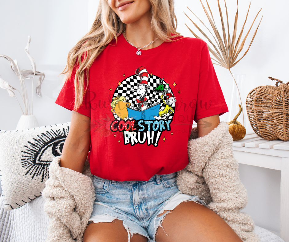 Checkered Circle Cool Story Bruh