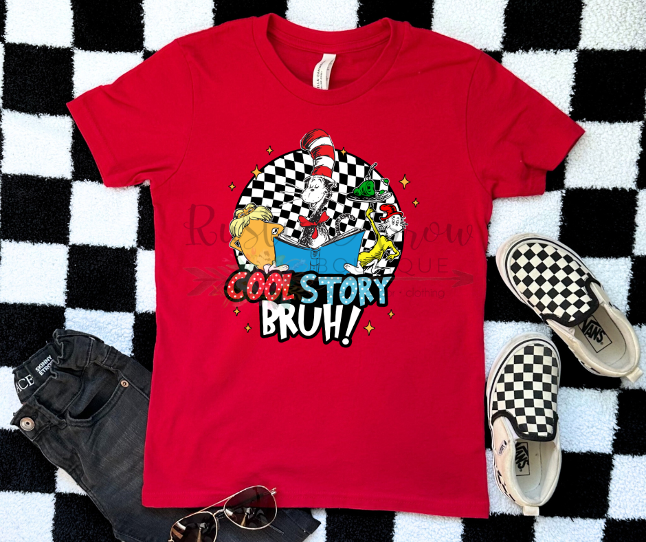 Checkered Circle Cool Story Bruh