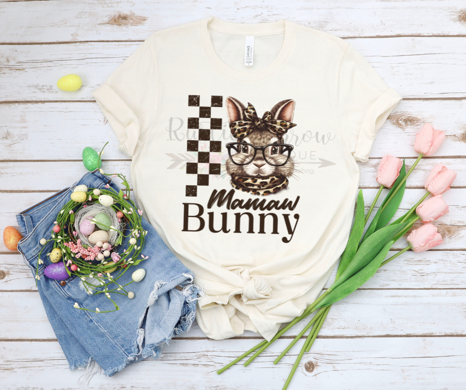 Checkered Leopard Mamaw Bunny