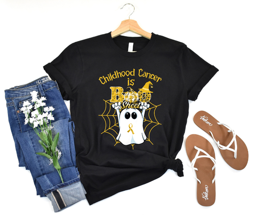 Childhood Cancer is Boo Sheet with Pumpkins