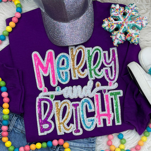 Colorful Sequin Merry and Bright