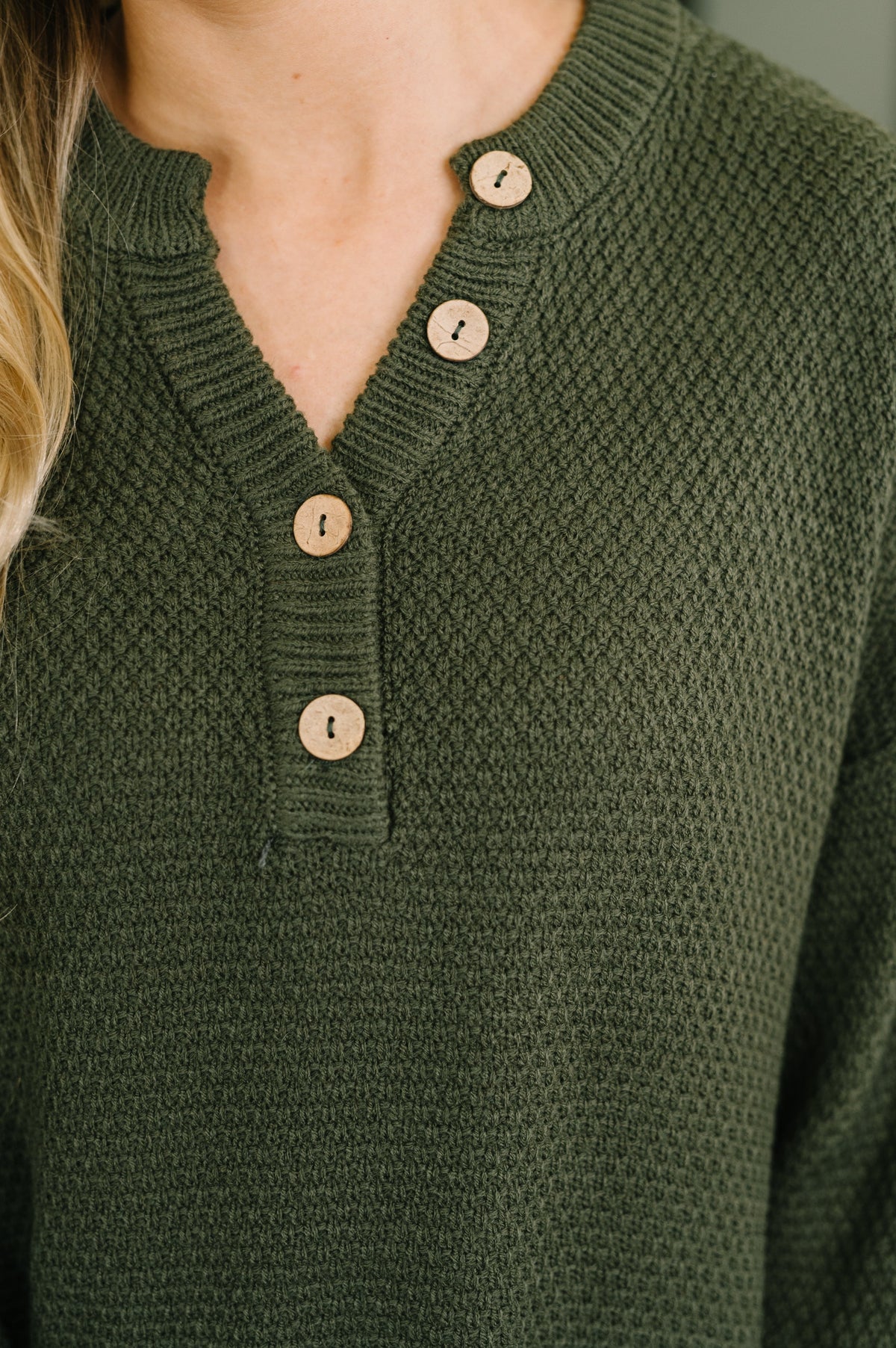 Come Together Henley Casual Top in Dark Olive