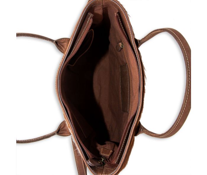 Cullom Trail Hair-on Hide Leather Hairon Bag in Fawn