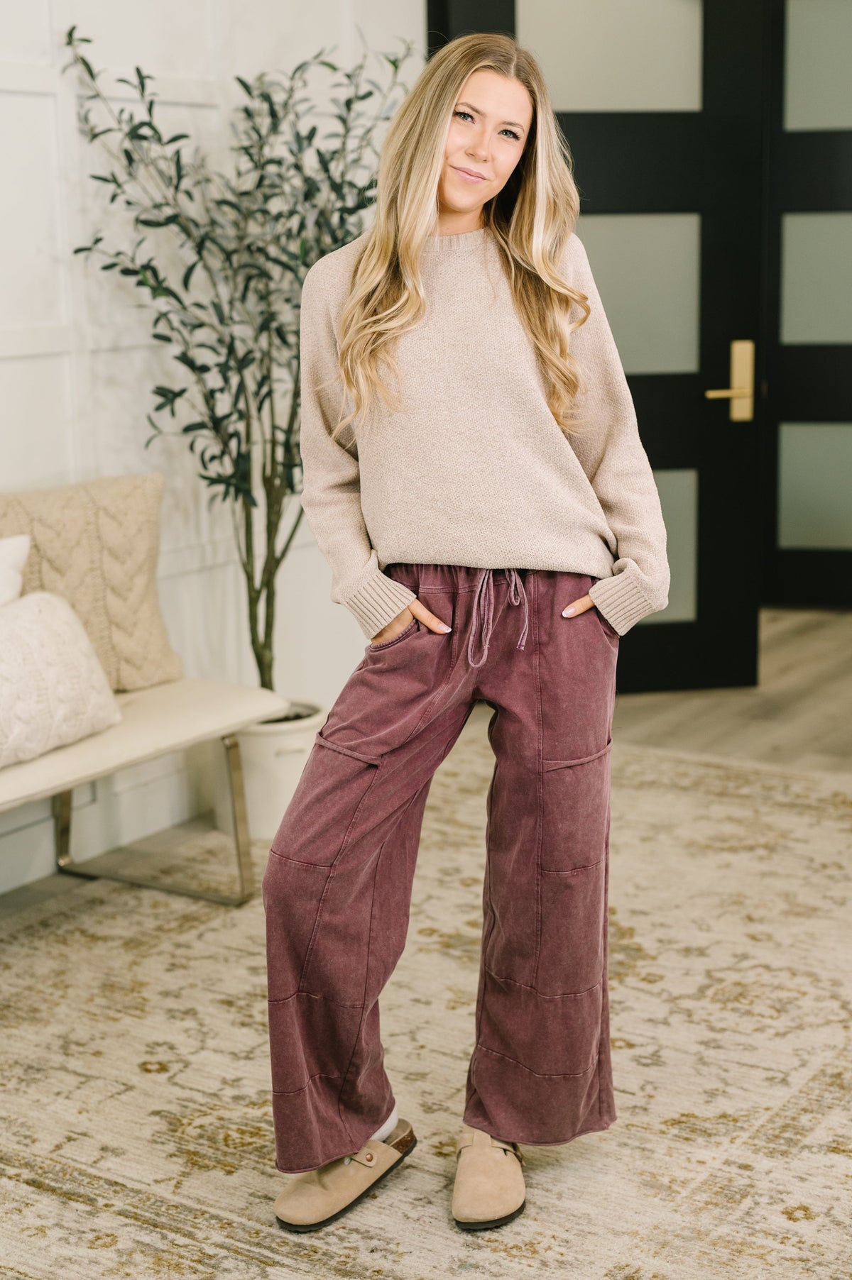 Darlin' So It Goes Mineral Wash High Waisted Sweats