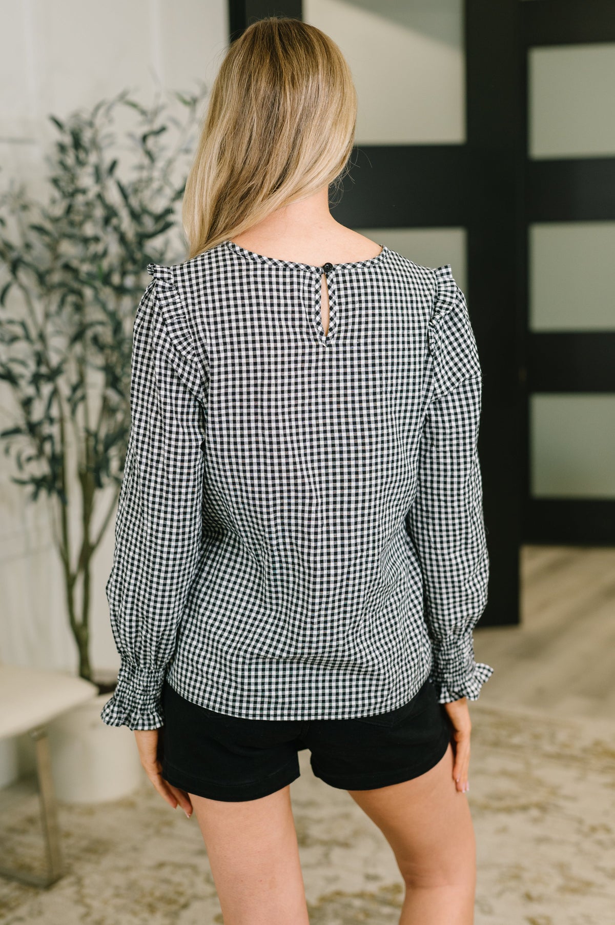 Different Kind of Gal Gingham Long Sleeve Blouse