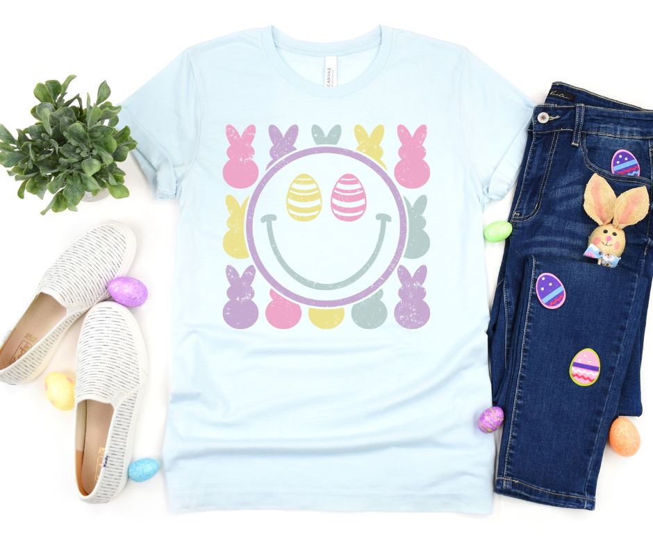 Easter Happy Face Distressed