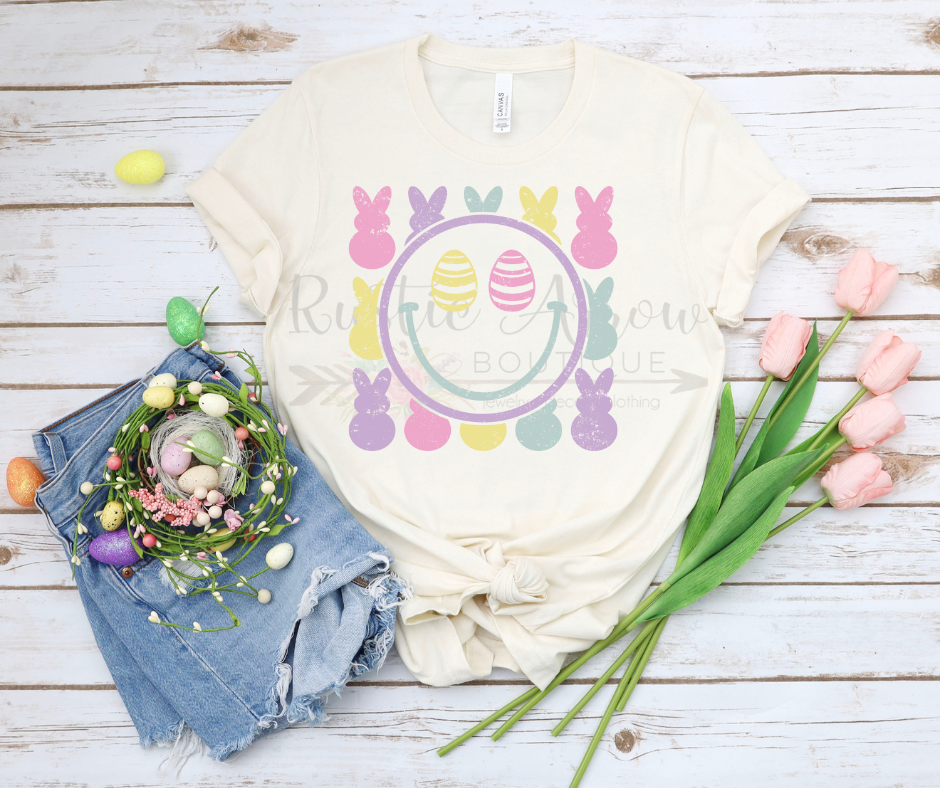 Easter Happy Face Distressed