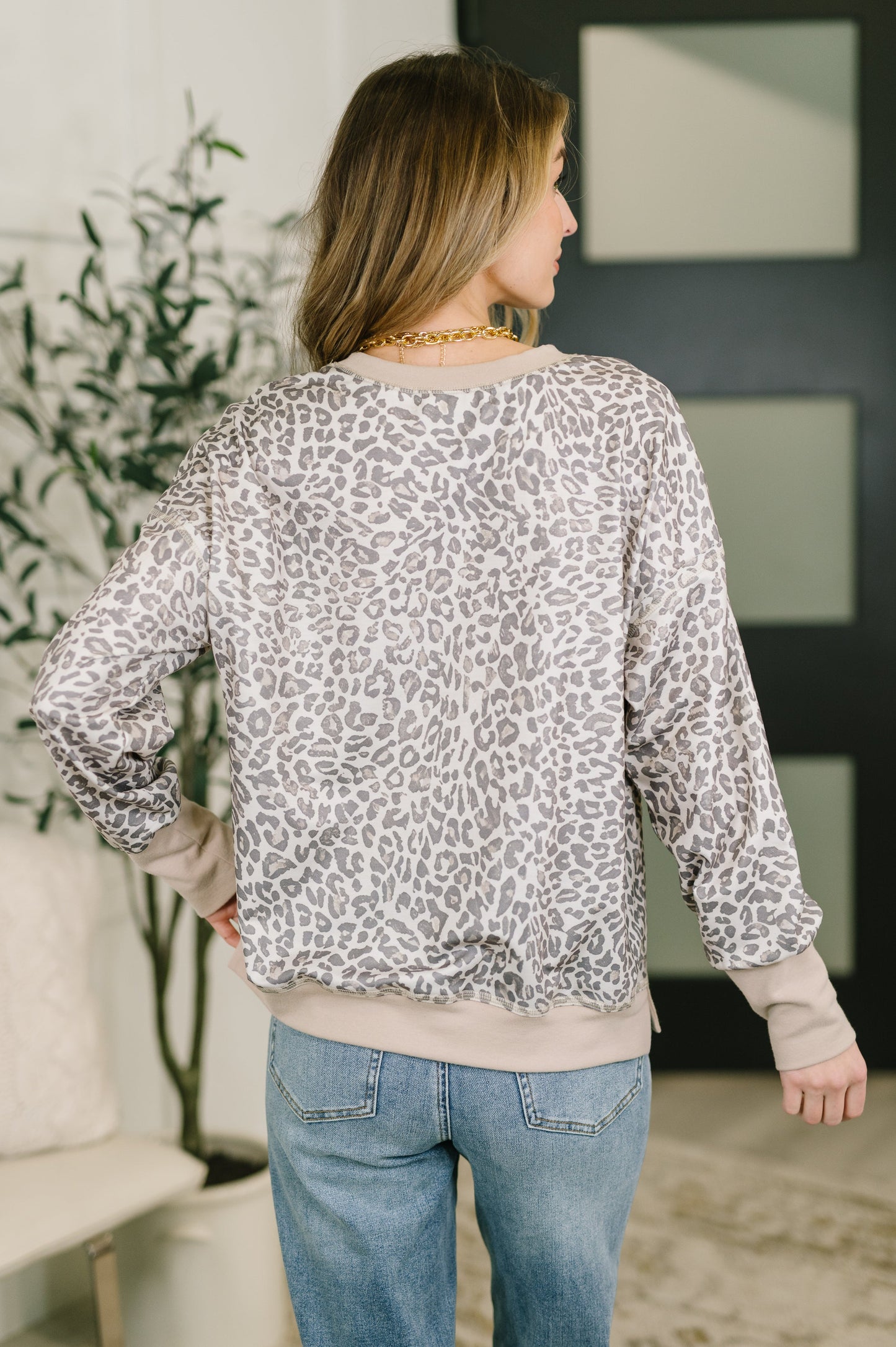 Everything You Need Patchwork Crew Neck Pullover