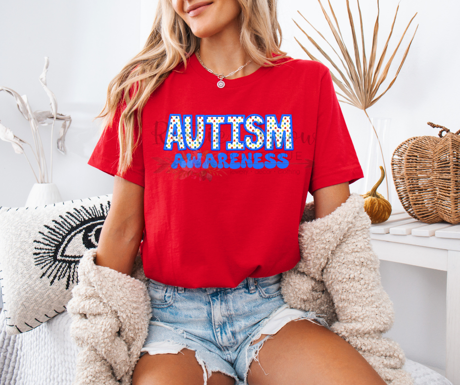 Faux Embroidery Autism Awareness