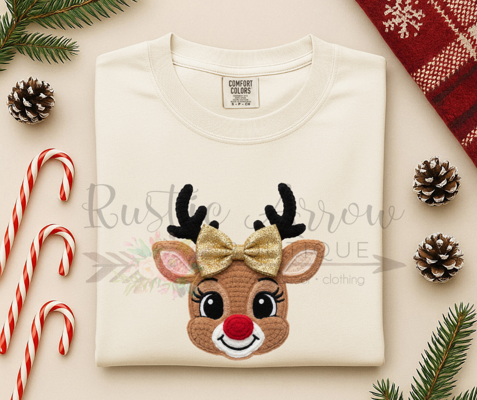 Faux Yarn Girl Reindeer