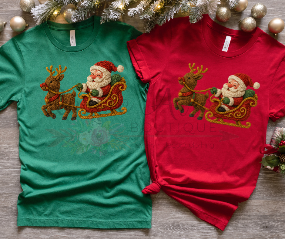 Faux Crochet Santa and Sled