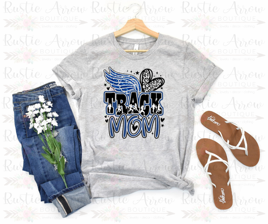 Faux Glitter Track Mom