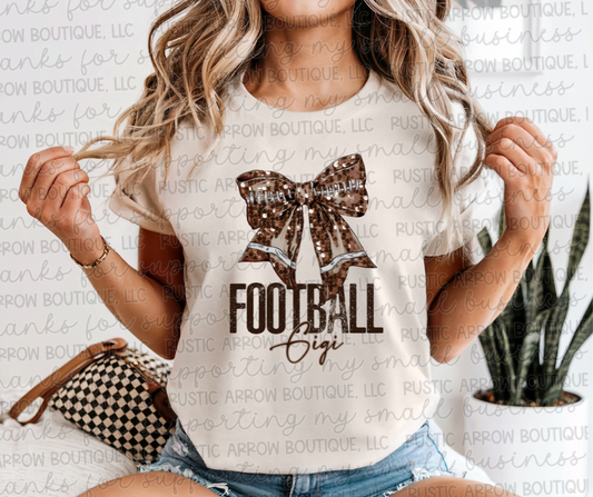 Faux Sequin Bow Football Gigi