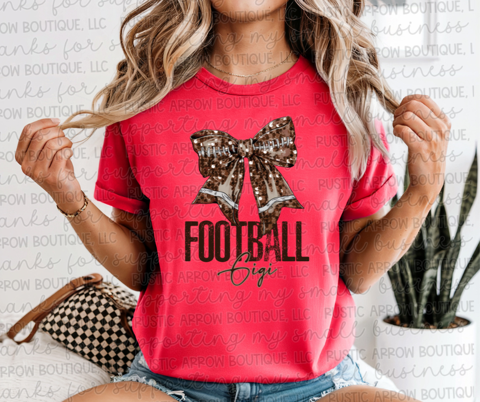 Faux Sequin Bow Football Gigi