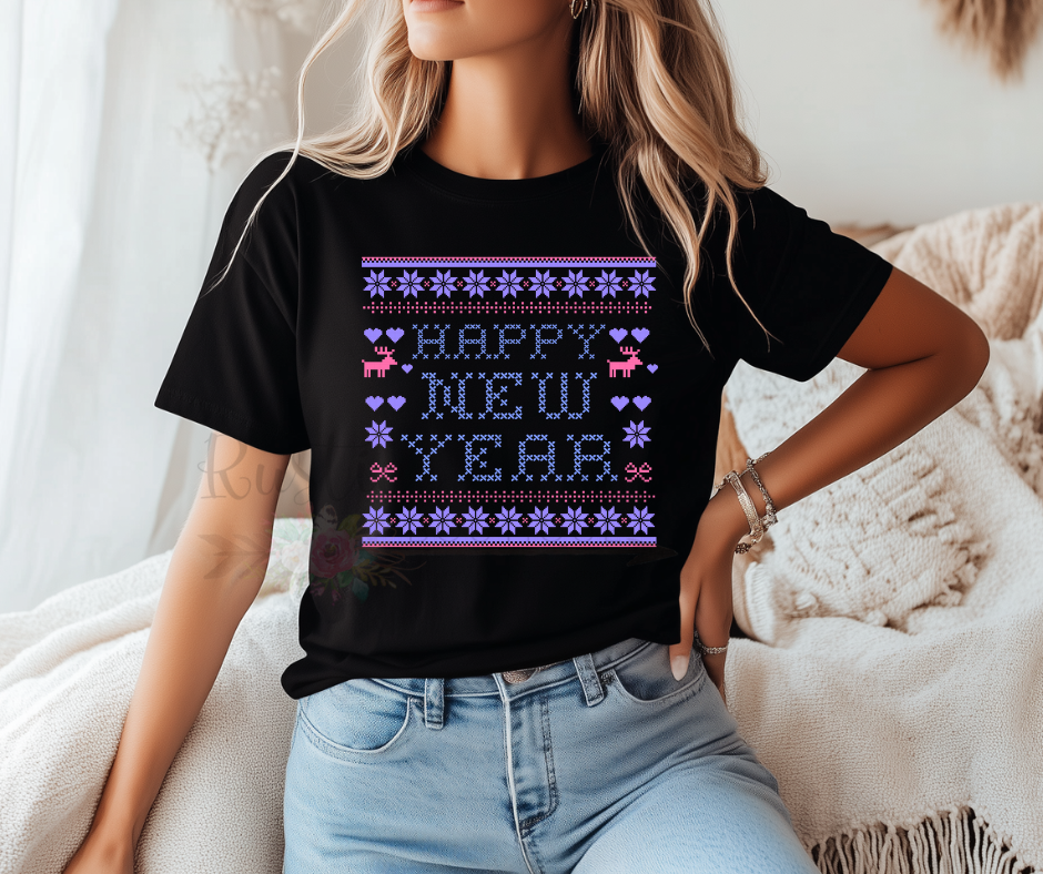 Faux Sweatshirt Happy New Year