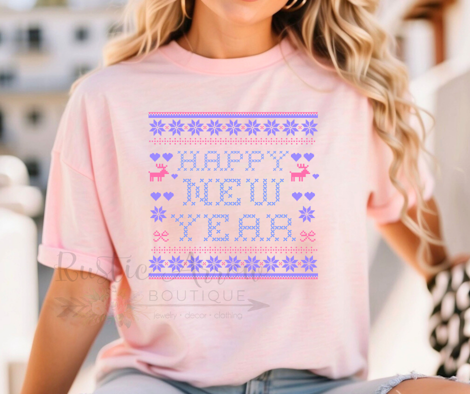 Faux Sweatshirt Happy New Year