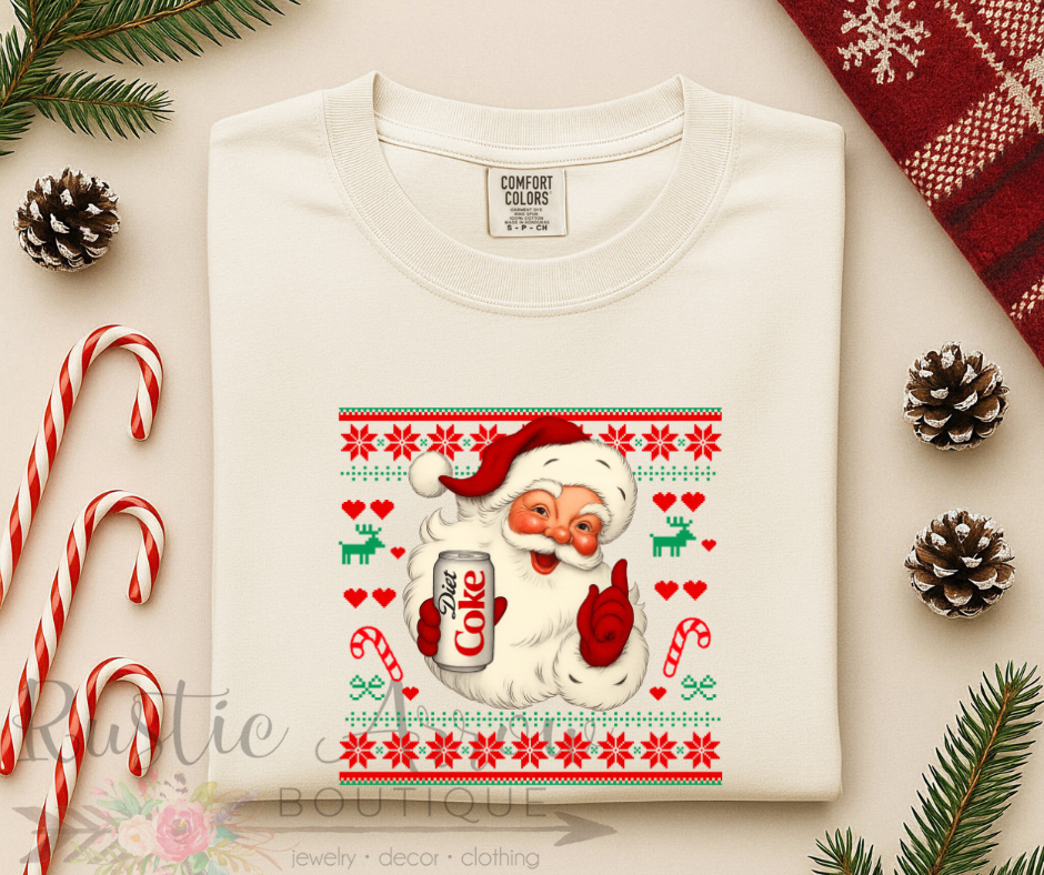 Faux Sweater Santa with Diet Coke