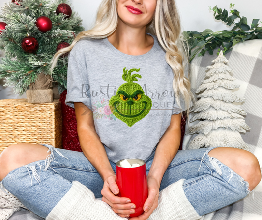 Faux Yarn Green Christmas Character