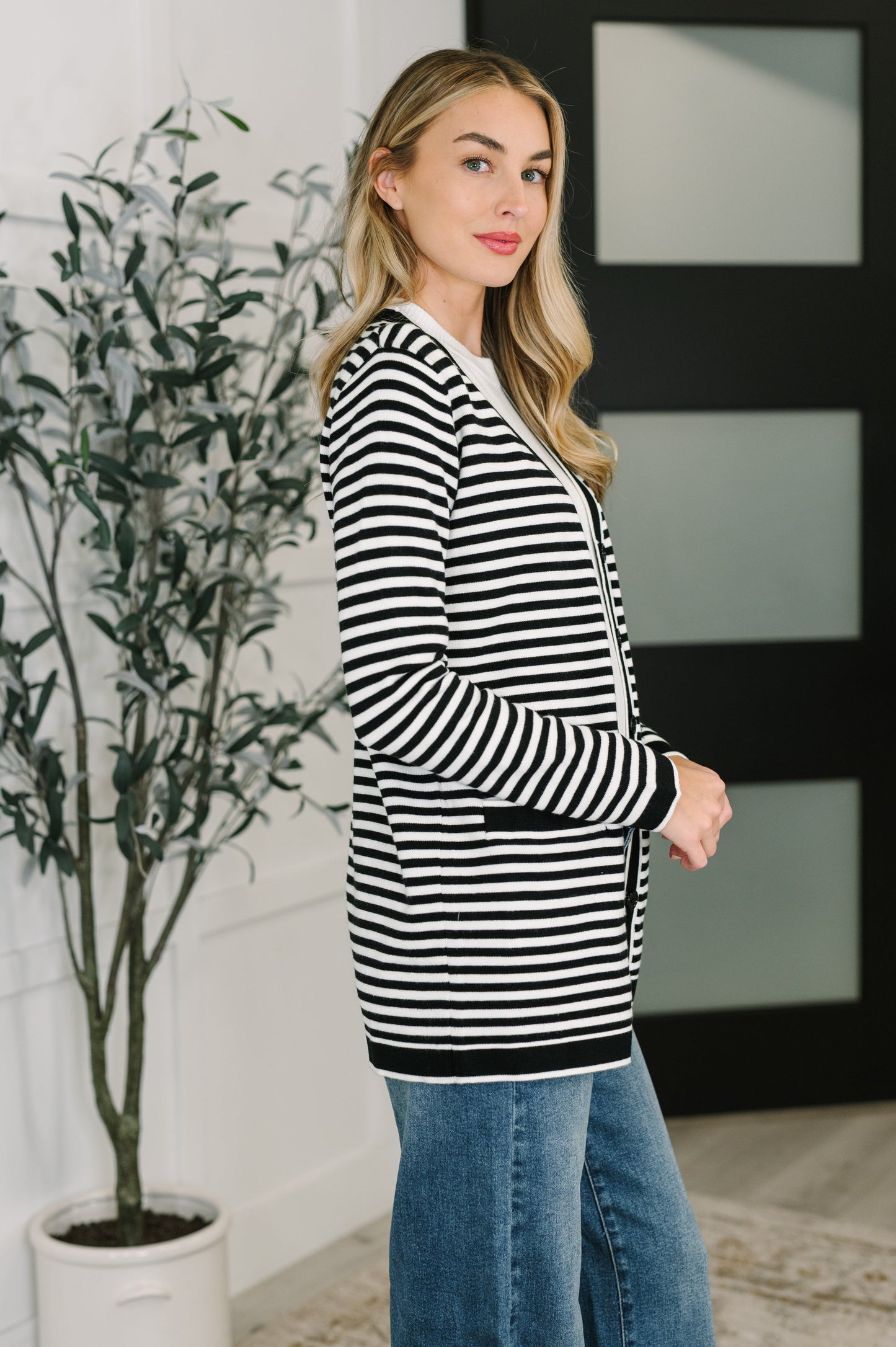 Finagle Your Way Striped Cardigan