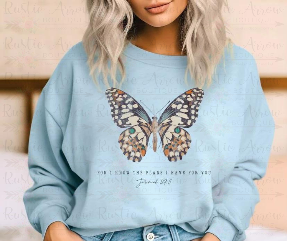 For I Know the Plans I Have For You (butterfly)-Short Sleeve