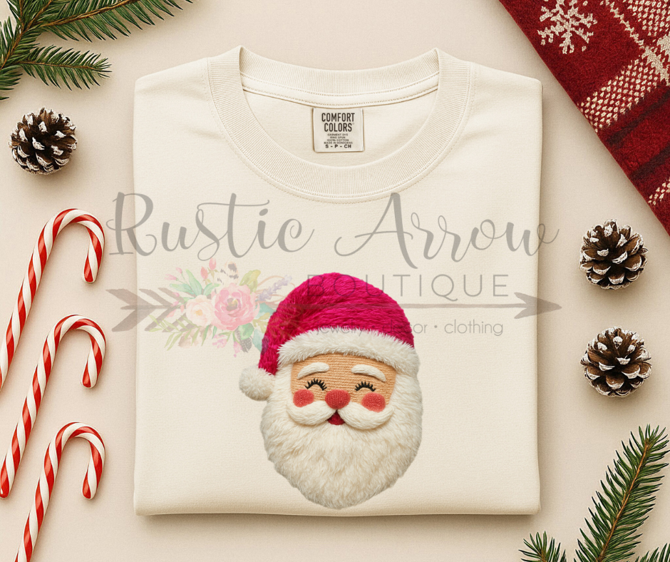 Fuzzy Pink Santa