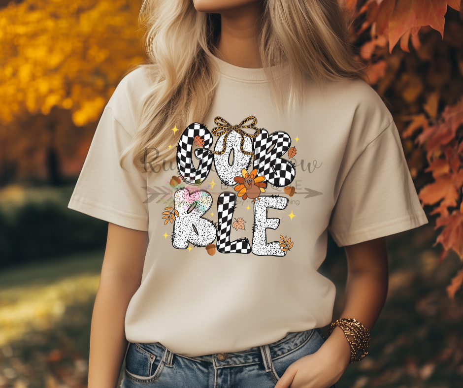 Gobble Black and White Checkered