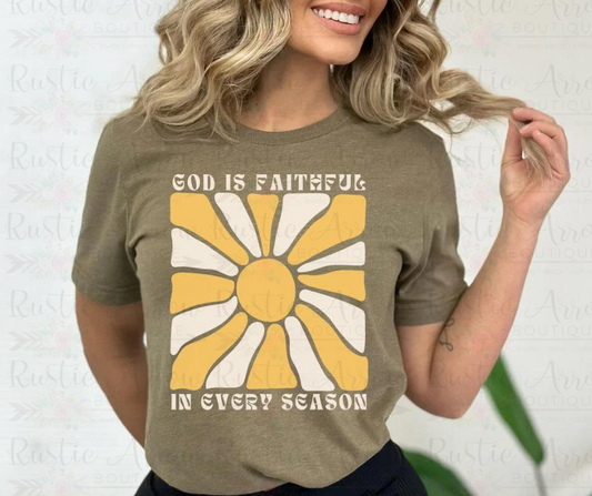 God is Faithful (mustard)-Short Sleeve