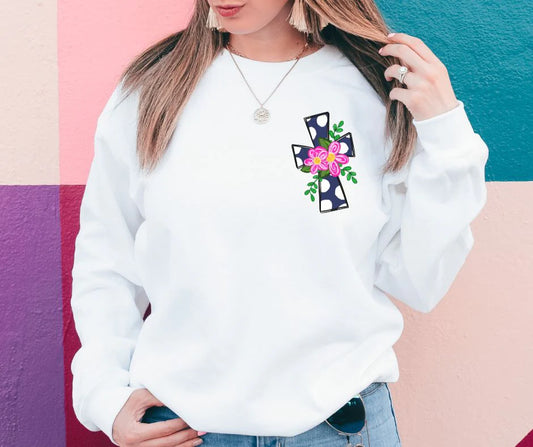 Happy Easter Floral Cross
