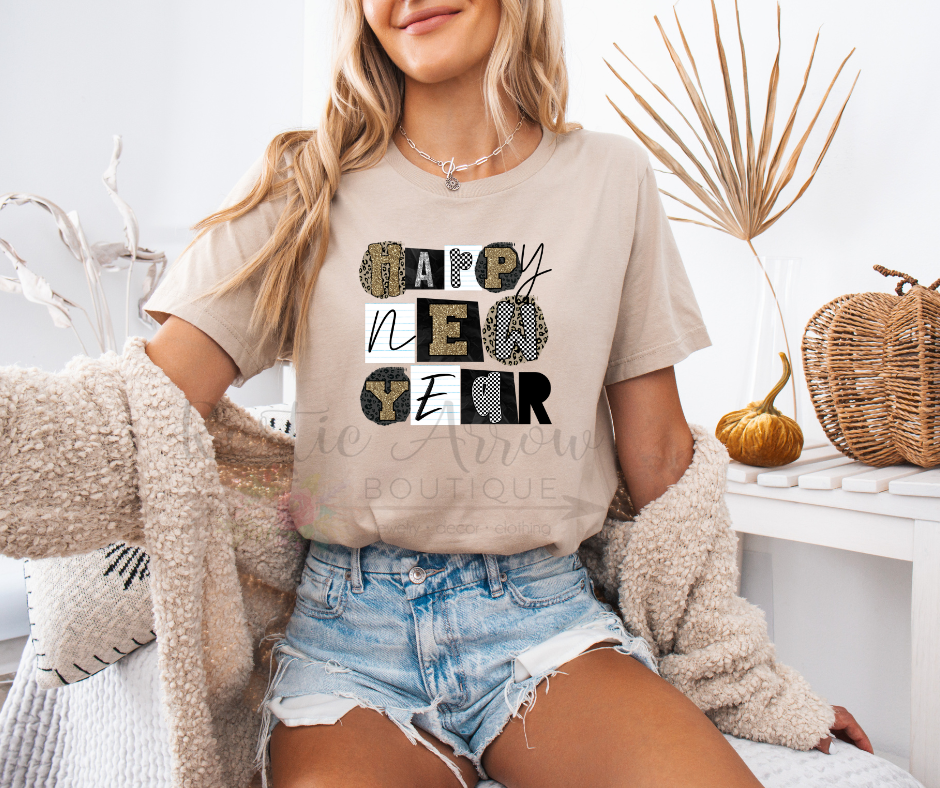 Happy New Year Gold Glitter