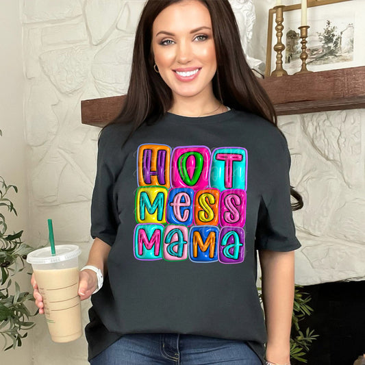 Hot Mess Mama Faux Bubble Letters