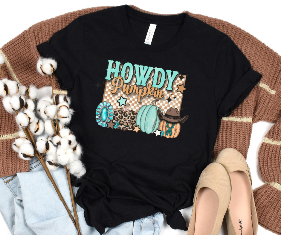 Howdy Pumpkin Checkered