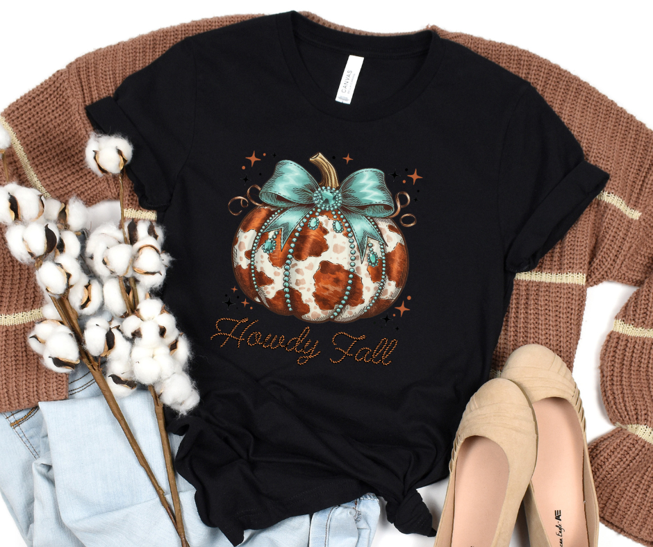 Howdy Fall Cowhide Pumpkin