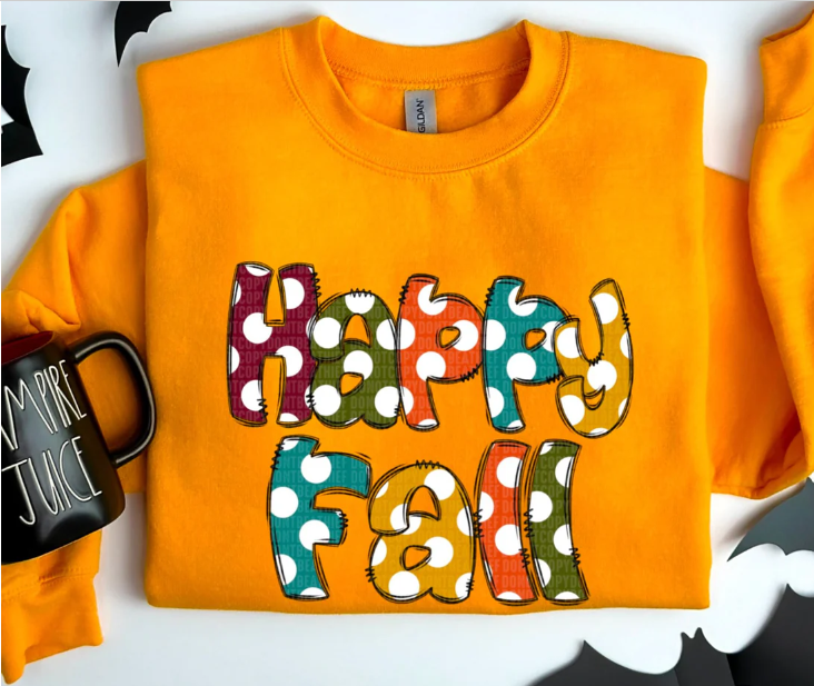 Happy Fall Polka Dot-Long Sleeve