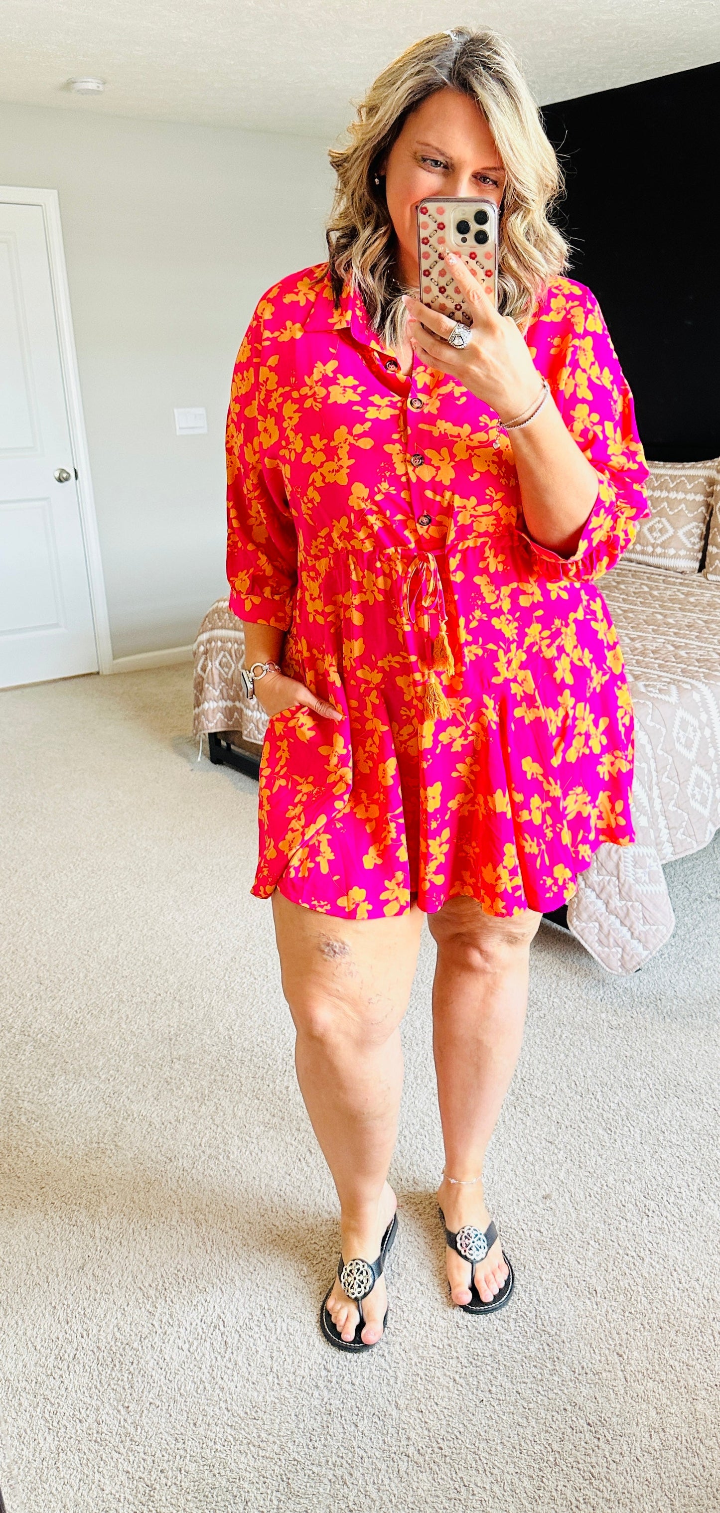 Floral Print Pocket Dress