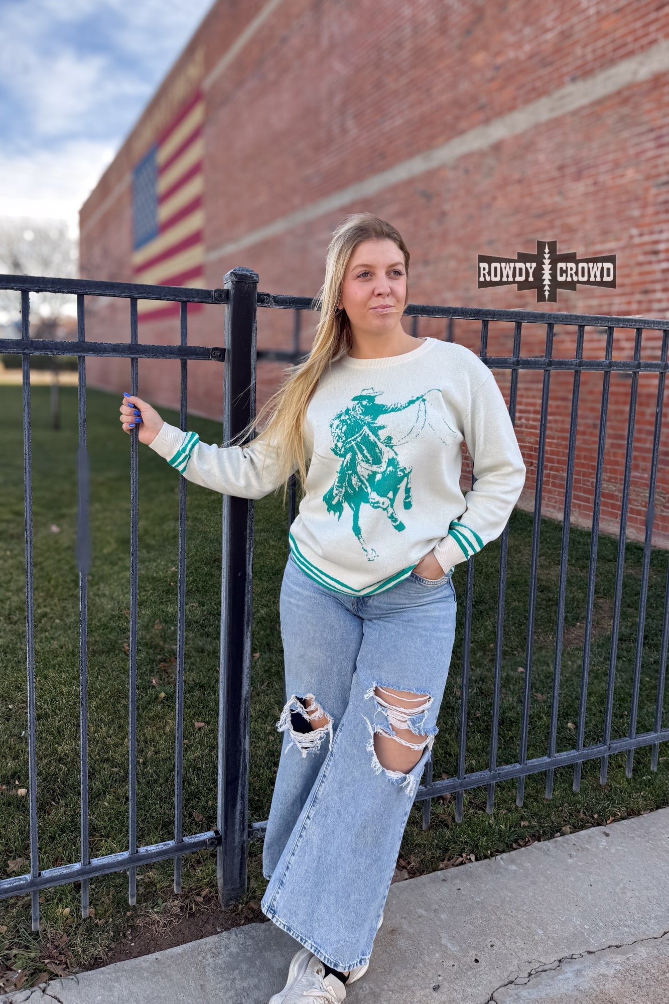 TEAL Wild & Western Sweater