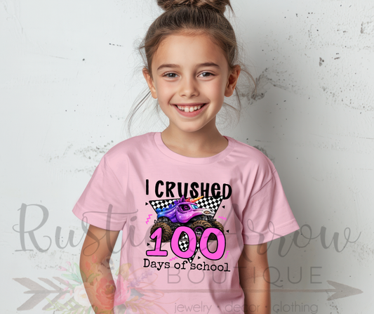 I Crushed 100 Days of School Pink Truck