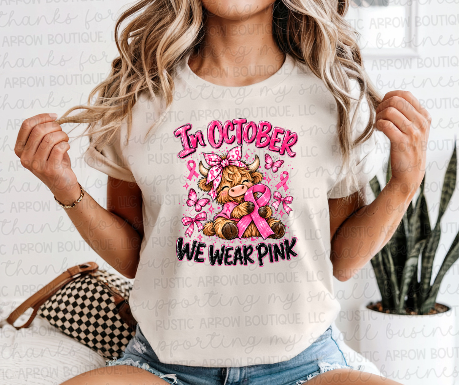 In October We Wear Pink Highland Cow