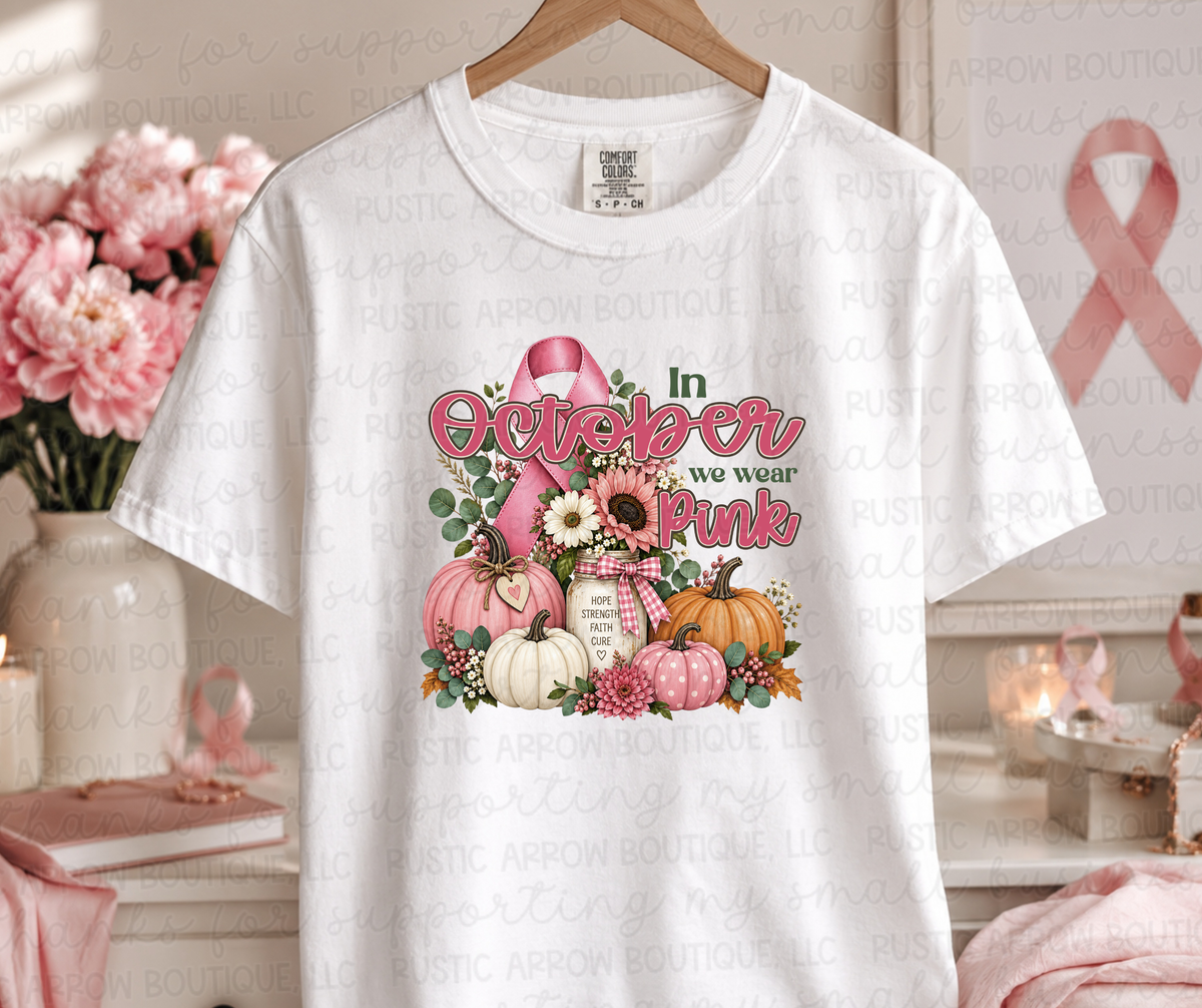 In October We Wear Pink with Pink Pumpkins
