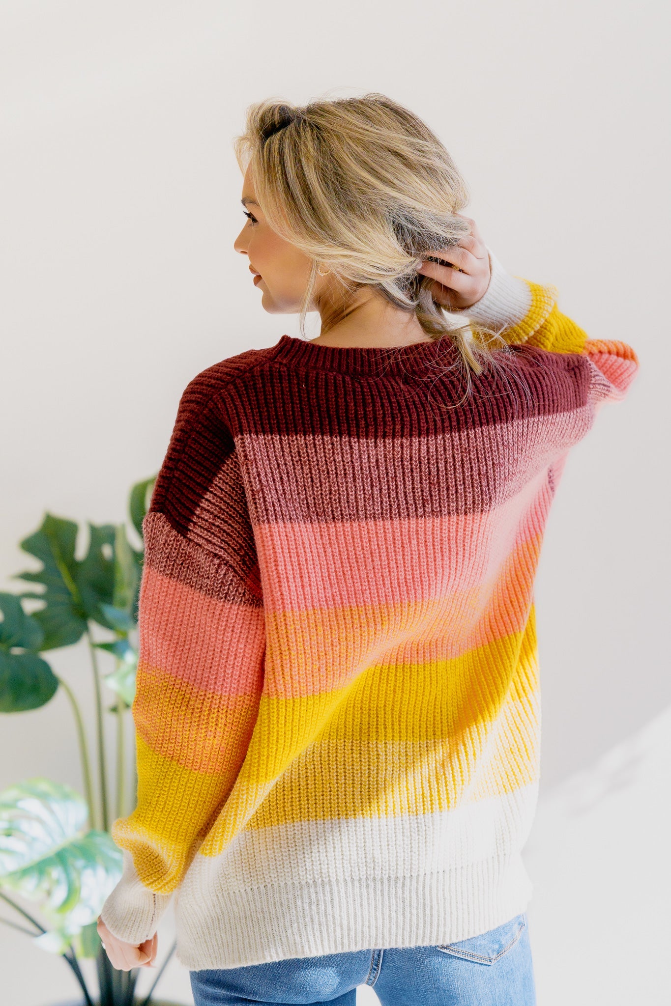 Lustrous Rose Colorblock Sweater