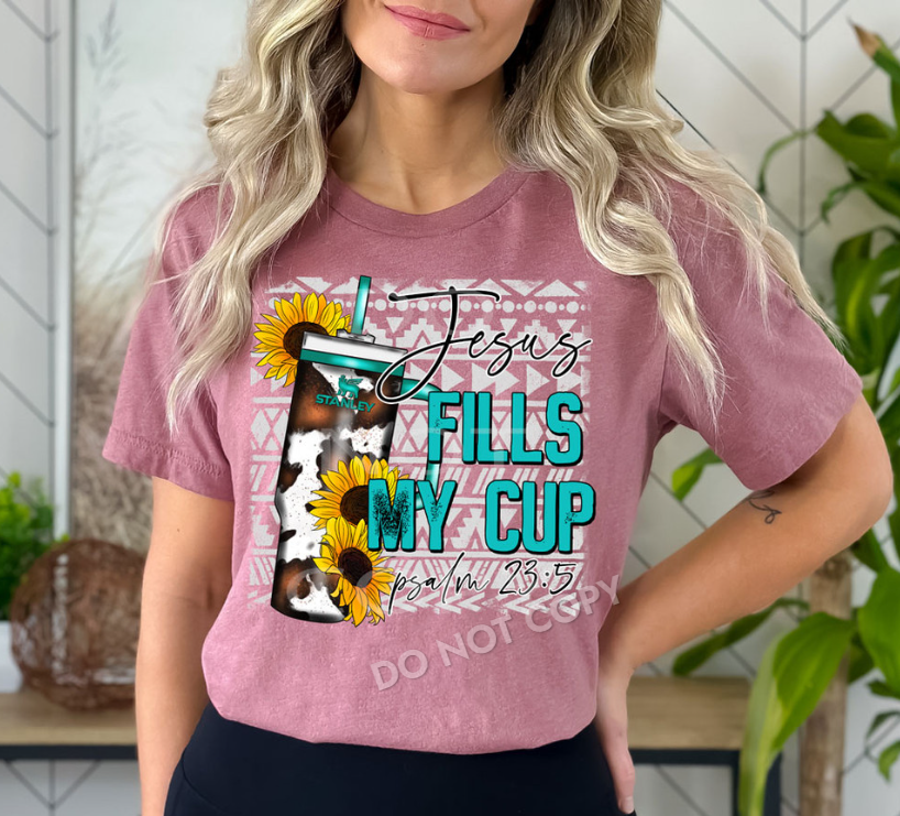 Jesus Fills My Cup Cowhide