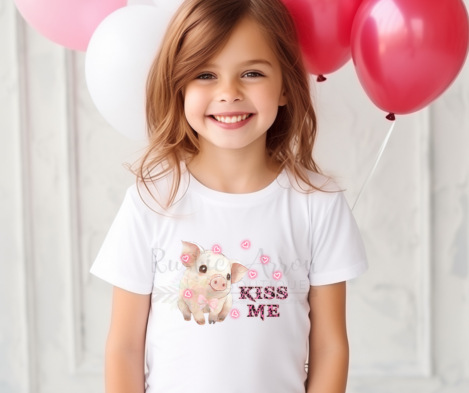 Kiss Me Valentines Pig